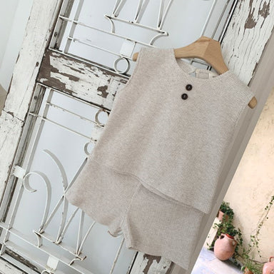 SoftPlay Småbarnsset i Vafveltyg – Unisex Sommaroutfit med Knappdetalj | Nulu & Co | 100 % Bomull | Storlek 0–5 år MoreForMini