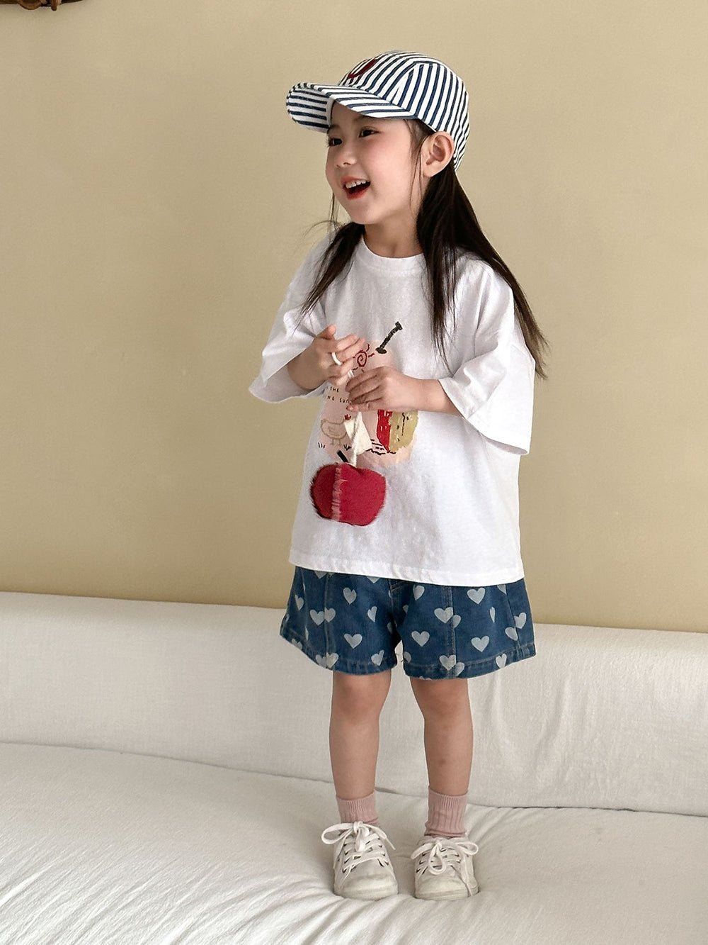 Kort Jeansbyxa med Hjärtan – Liva Denim Shorts Baby, Småbarn, Förskolebarn, Barn – Ljusblå/Mörkblå, Bomull, Storlek 0–8 år More For Mini