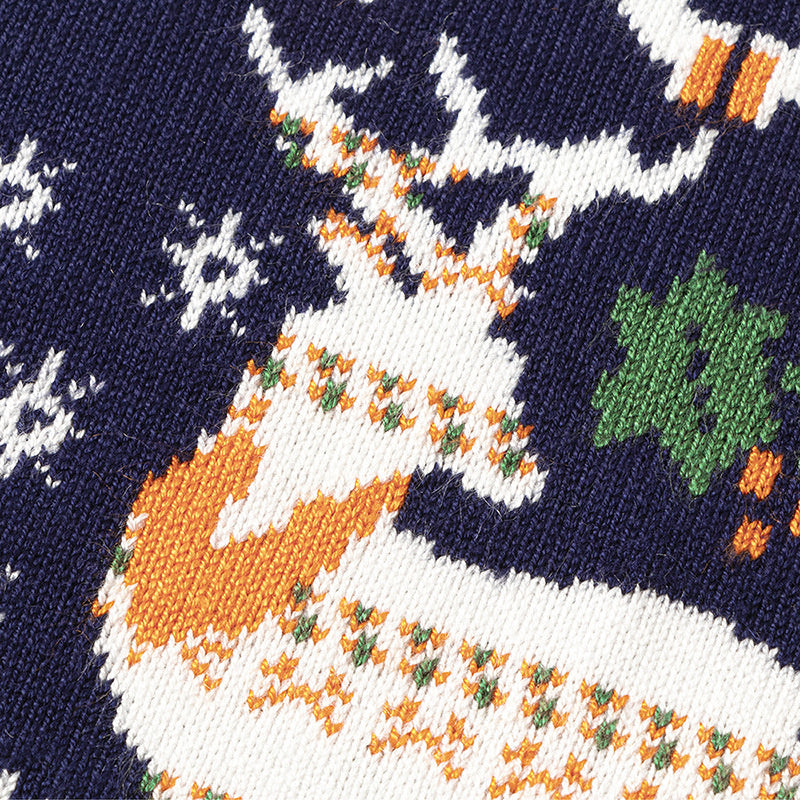 Kersttrui met Rendieren en Sneuwvlokken - Unisex, Rood/Blauw, Katoen, Maat 1-6 Jaar-More For Mini