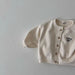 Vest met Love Me borduursel - Tender Meisjes, Blauw/Beige, Katoen, Maat 0-6 Jaar-More For Mini