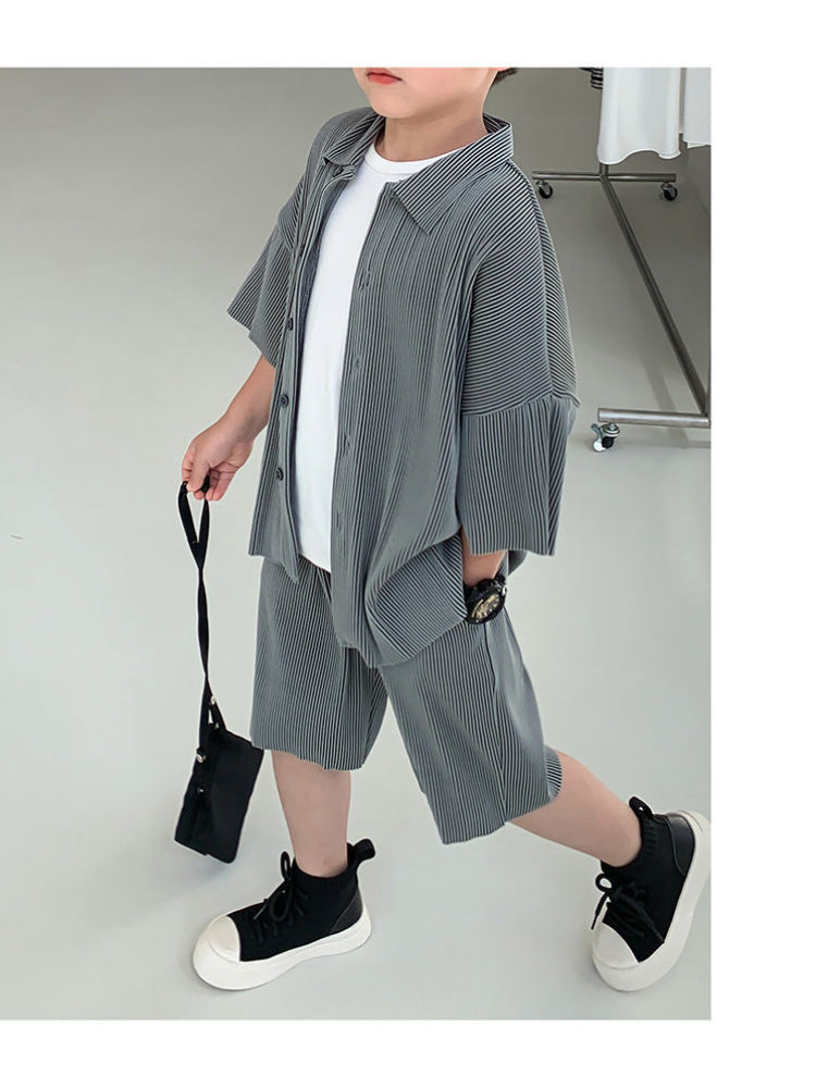 Nuvin Breeze Sommarset Barn – 2-delat Oversized Skjorta + Shorts – Unisex – Andningsbart – 0–9 år More For Mini