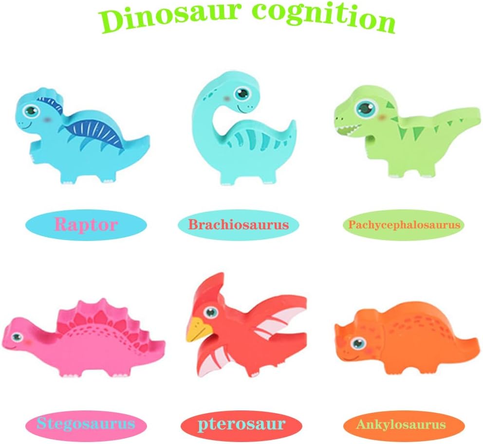 Träpussel – Dino Discovery, Pedagogisk Leksak för Småbarn, Finmotorik, Färgglad & Hållbar, Från 2 År More For Mini