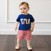 ToolTime Zomerset Jongens | T-shirt met Gereedschap & Ruitjes Short | 6mnd–4jr | Katoen & Polyester | Blauw & Rood More For Mini