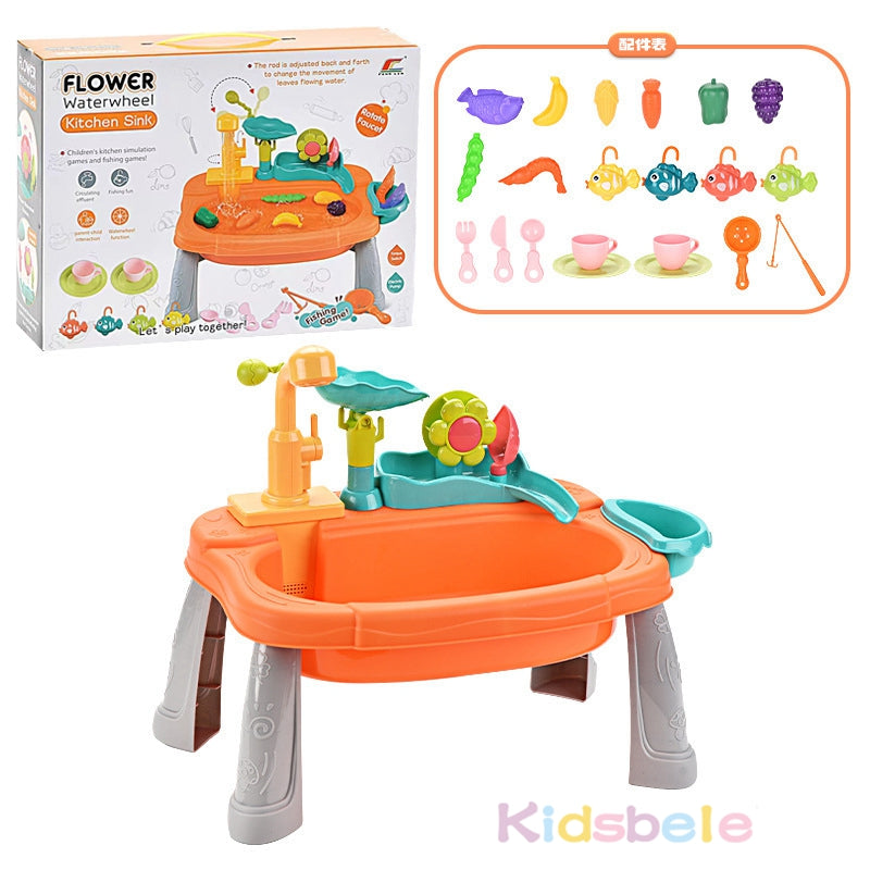 SplashSink 2-i-1 Leksakshandfat & Fiskelek med Strömmande Vatten | Interaktiv Vattenleksak (2–6 År) More For Mini