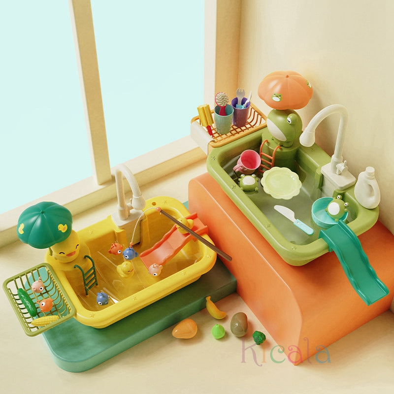 Splashy Duck Vattenset – Pedagogisk Vattenleksak med Fontän, Änder & Tillbehör | För Inomhus & Utomhus | Ålder 2–6 År More For Mini