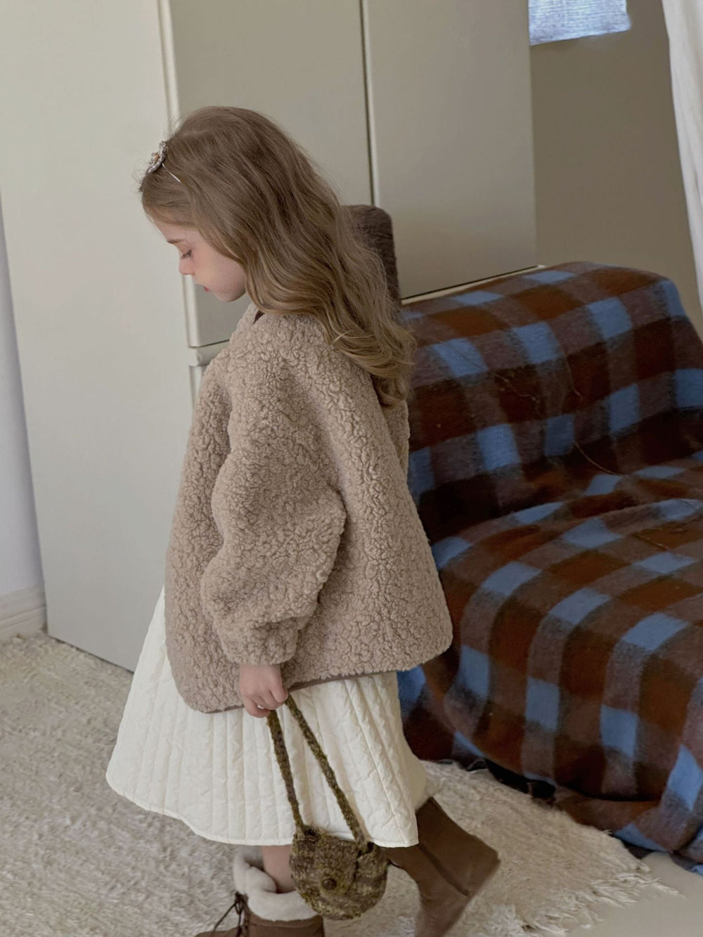 Teddyjacka – Noa Teddy Västdesign Flickor, Beige, Bomull, Storlek 2–7 år More For Mini