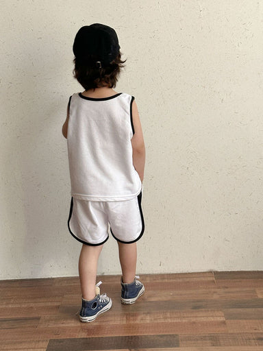 Basketball LA Klädset Kortbyxa + Linne – Baby, Småbarn, Förskolebarn, Barn, Brun/Vit, Bomull, Storlek 0–8 år More For Mini