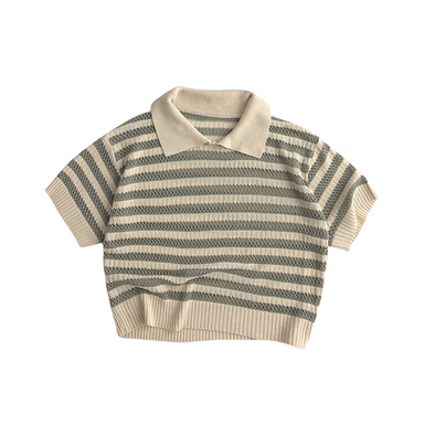 Livo Milo Stickad Pikétröja för Barn – Kort ärm – Unisex – Randig – 100 % bomull – 0–6 år More For Mini