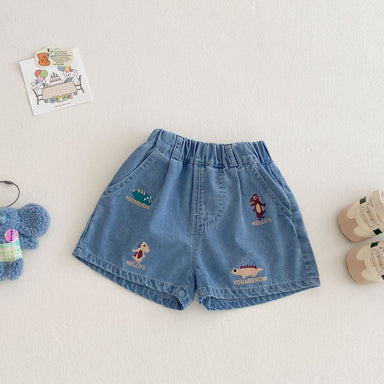 Kort Jeansbyxa med Resår och Dinosaurietryck – Baby, Småbarn, Förskolebarn, Ljusblå, Bomull/Denim, Storlek 0–5 år More For Mini