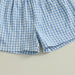 CrabbyCool Zomerset Baby & Peuter | T-shirt met Krabjes & Ruitjes Short | Katoen & Polyester | 6mnd–4jr | Wit & Blauw More For Mini