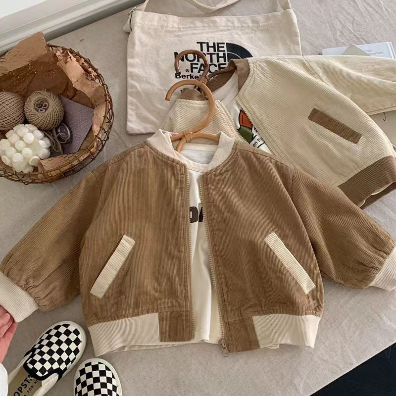 Jas met Ribbels – Monro Unisex, Beige/Khaki Katoen, Maat 1-8 Jaar-More For Mini