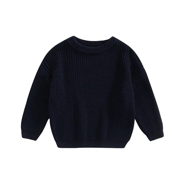 Gebreide Trui - Amba Unisex, Wit/Zwart/Blauw/Roze/Groen/Grijs/Bruin, Katoen, Maat 0-6 jaar-More For Mini