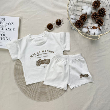 Rider Deux Babyset – 2-delat Sommarset med Vintage Motortryck | Bomull | Storlek 0–3 år More For Mini