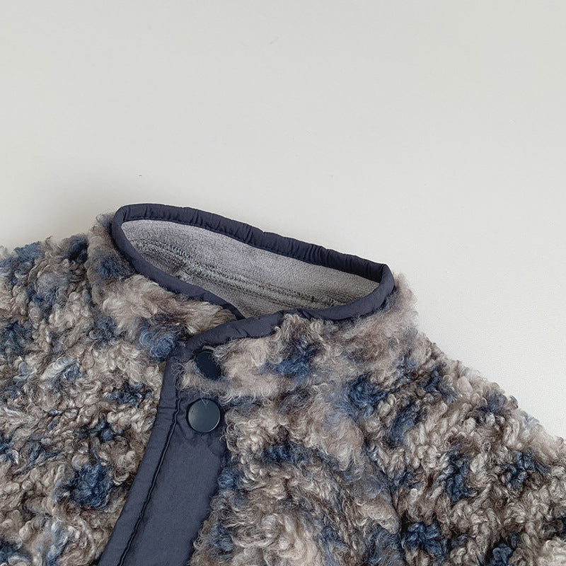 Jas met Panterprint - Muziyouyou Unisex, Panterprint Blauw, Katoen, Maat 0-6 Jaar-More For Mini