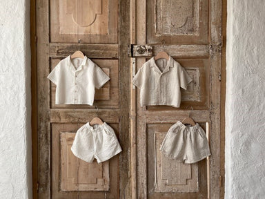 Sommar Babyset 0–3 år – Andningsbar Linneskjorta och Shorts – Stilfull & Bekväm för Små Barn MoreForMini