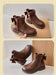 Enkellaars – Nilla Meisjes, Bruin/Zwart, Leer, Maat 23-26-More For Mini