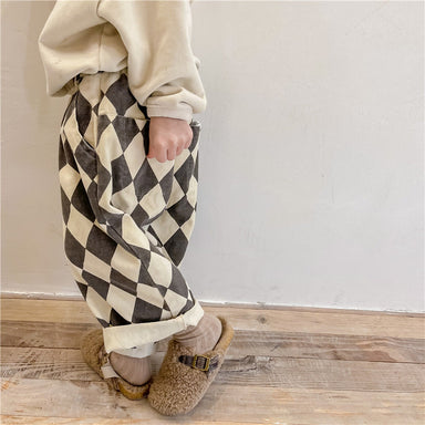 Rutig Byxa – Checkmate Unisex, Svart/Brun, Bomull, Storlek 0–6 År More For Mini