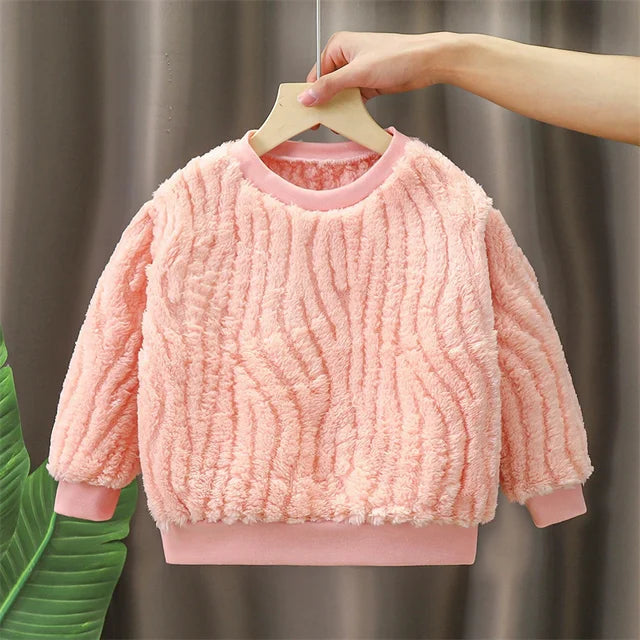 Pluche Trui - Doma Meisjes, Roze/Groen/Blauw/Wit, Katoen, Maat 1-7 Jaar-More For Mini