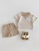 Luca Polo Babyset – Somrig Ribbad Outfit med Polokrage – Unisex | Storlek 0–3 år | Maison Minimi MoreForMini