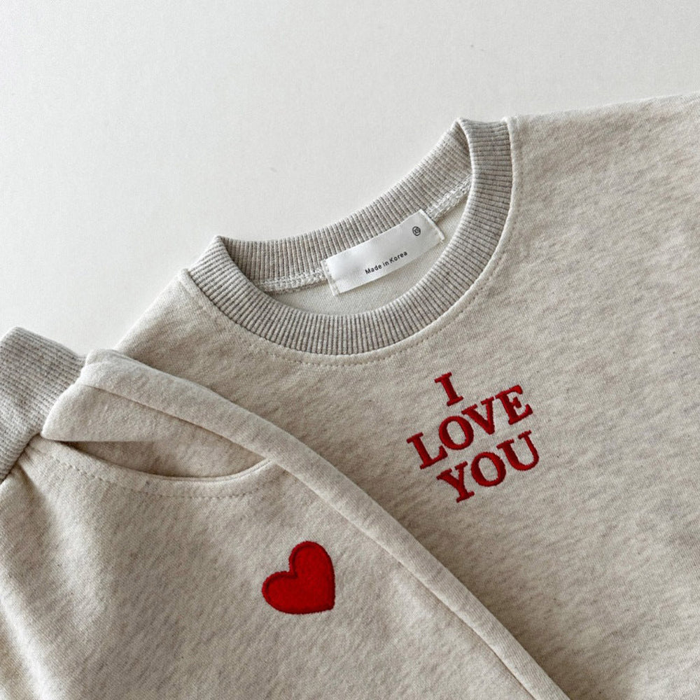 Träningsset I Love You – Baby, Småbarn, Förskolebarn, Barn, Bomull, Storlek 0–6 år More For Mini