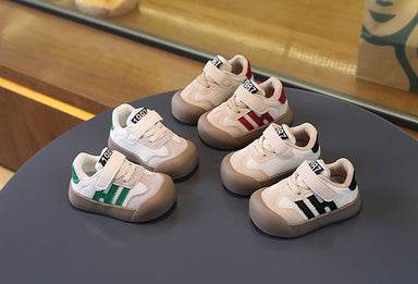 Sneaker met Klittenband - Sao Jongens, Wit/Rood/Zwart, Leer, Maat 16-26-More For Mini