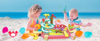 AquaFun PlayPark Vattenlekbord – Lärorik Vattenleksak med Fontän, Rutschkana & Djur | För Inne- & Utelek | För Barn 2–6 År More For Mini