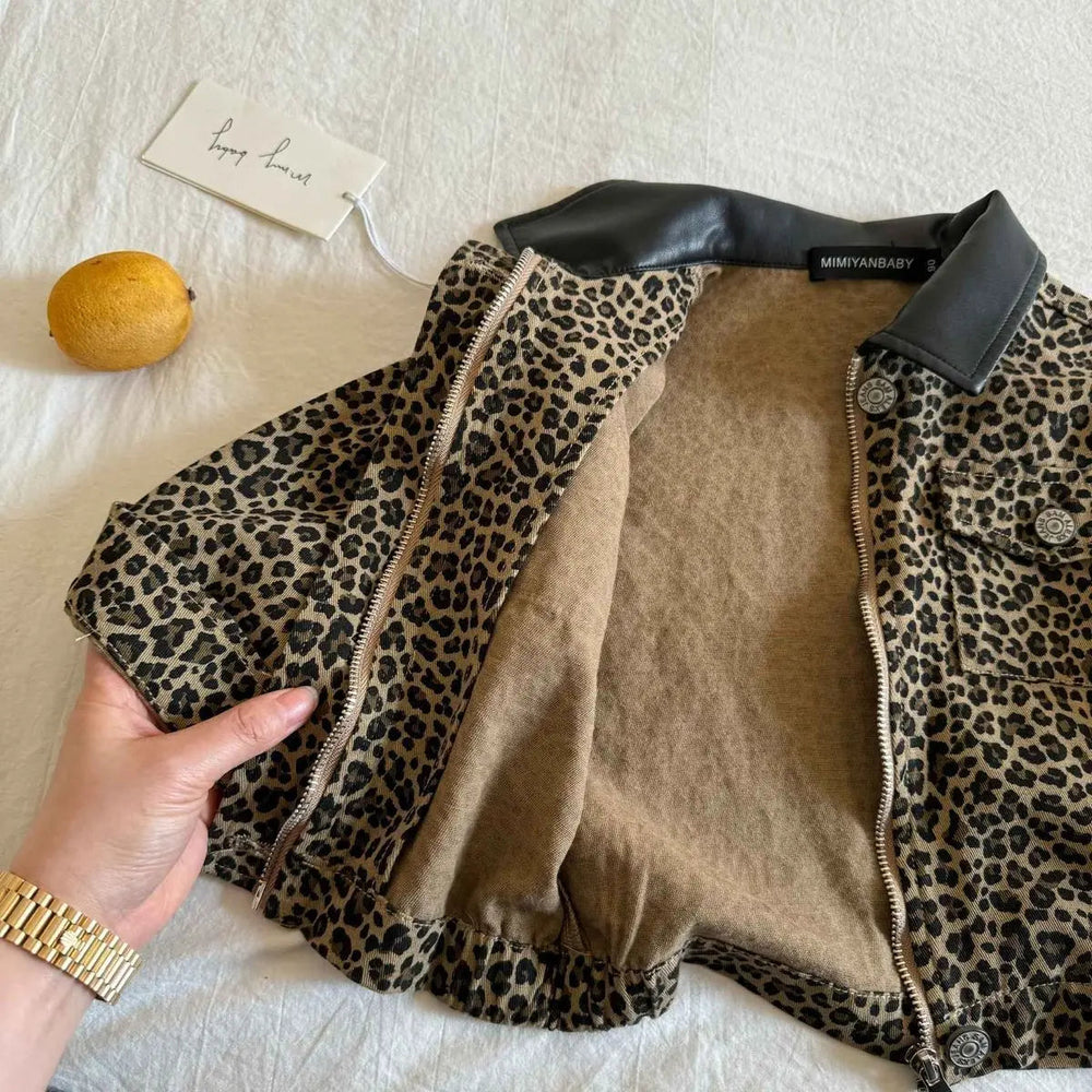 NAROO Leopard Barnjacka – Jacka med leopardmönster Unisex Bomull (0–8 år) More For Mini