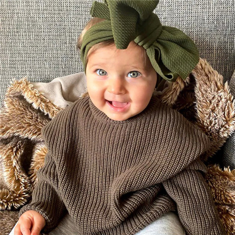 Gebreide Trui - Amba Unisex, Wit/Zwart/Blauw/Roze/Groen/Grijs/Bruin, Katoen, Maat 0-6 jaar-More For Mini