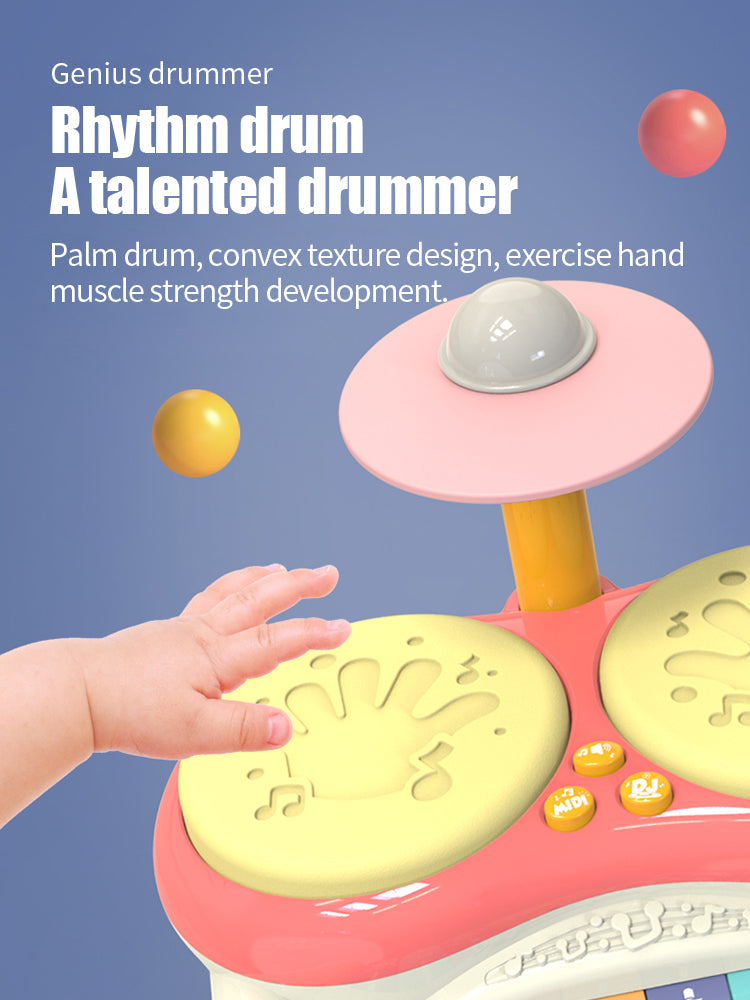 Barntrumset med Ljus & Ljud – Pedagogisk Musikleksak för Bebisar, Småbarn och Förskolebarn 1–5 år More For Mini