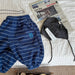 Gestreepte Joggingbroek - Knuffelzacht Unisex, Blauw/Grijs/Beige, Katoen, Maat 0-6 Jaar-More For Mini
