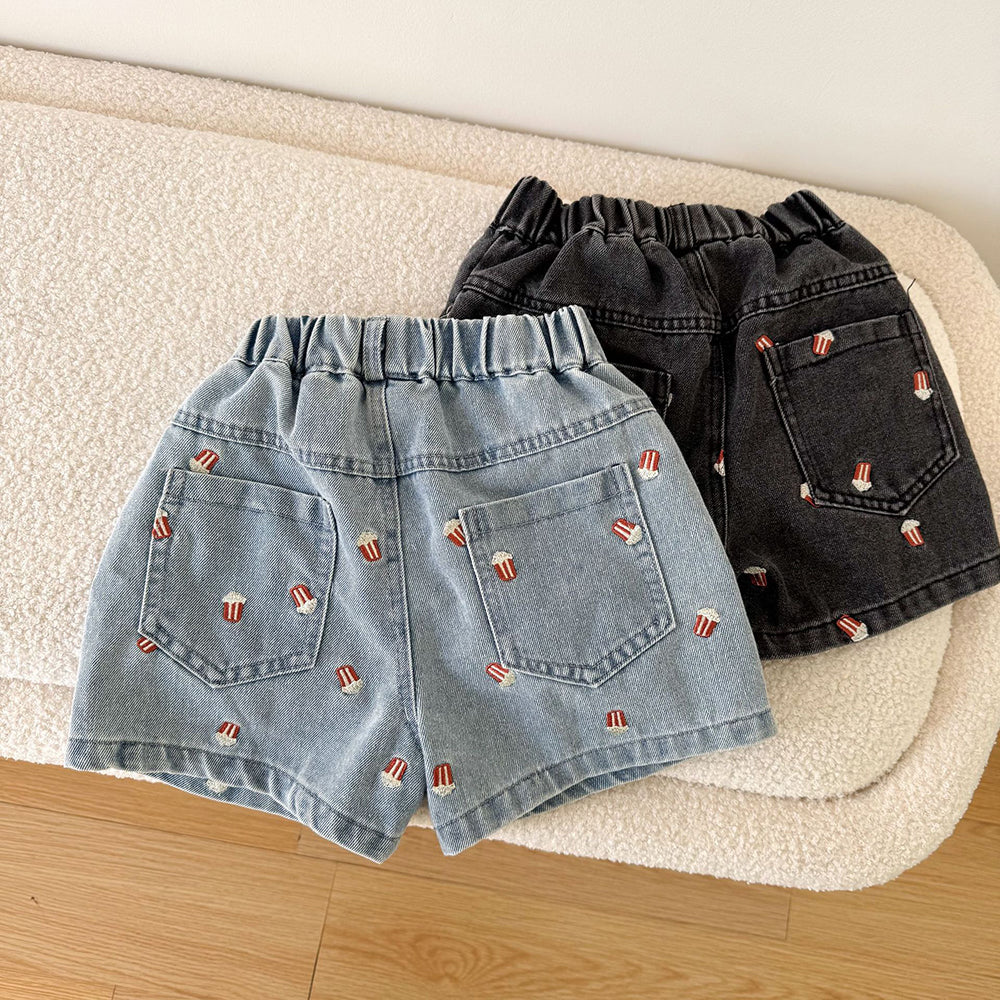 Kortbyxa med Popcorn – Baby, Småbarn, Förskolebarn, Barn – Blå/Svart, Bomull, Storlek 0–8 år More For Mini