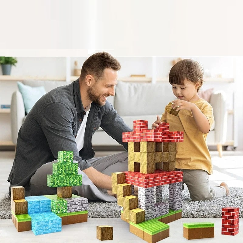 Magnetiska Byggblock för Barn – Pedagogisk STEM-leksak (48 eller 100 delar) – Kreativt Byggleksak från 3 år More For Mini