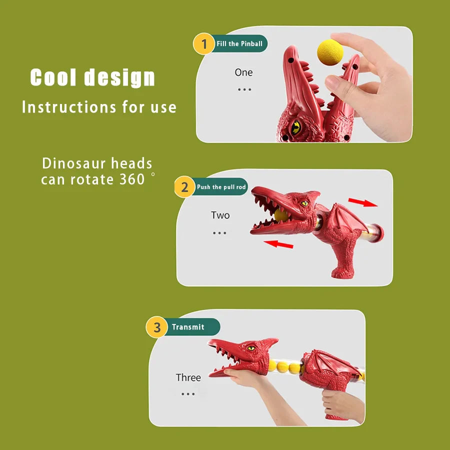 Dinosaurie Skjutspel Barn – T-Rex Ball Shooter med Foamblollar More For Mini