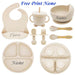 Personifierad Baby Matset med Namn – BPA-fri Silikon | 8-delar More For Mini