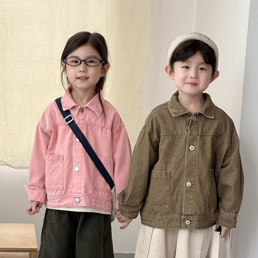 ClassicFit Kinder Spijkerjas Unisex | Denim Jas voor Meisjes & Jongens | 1–10 Jaar | Tijdloos Design met Zakken More For Mini