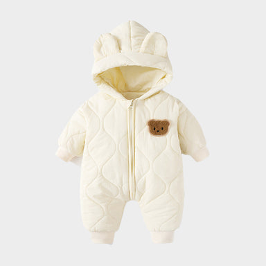 Onesie Met Berenoren - Accra Unisex, Beige/Groen/Koffie, Katoen, Maat 6-18 Maanden-More For Mini