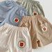 Kortbyxa med Björn – Lino Shorts Unisex, Brun/Grön/Beige/Blå, Bomull, Storlek 0–5 år More For Mini