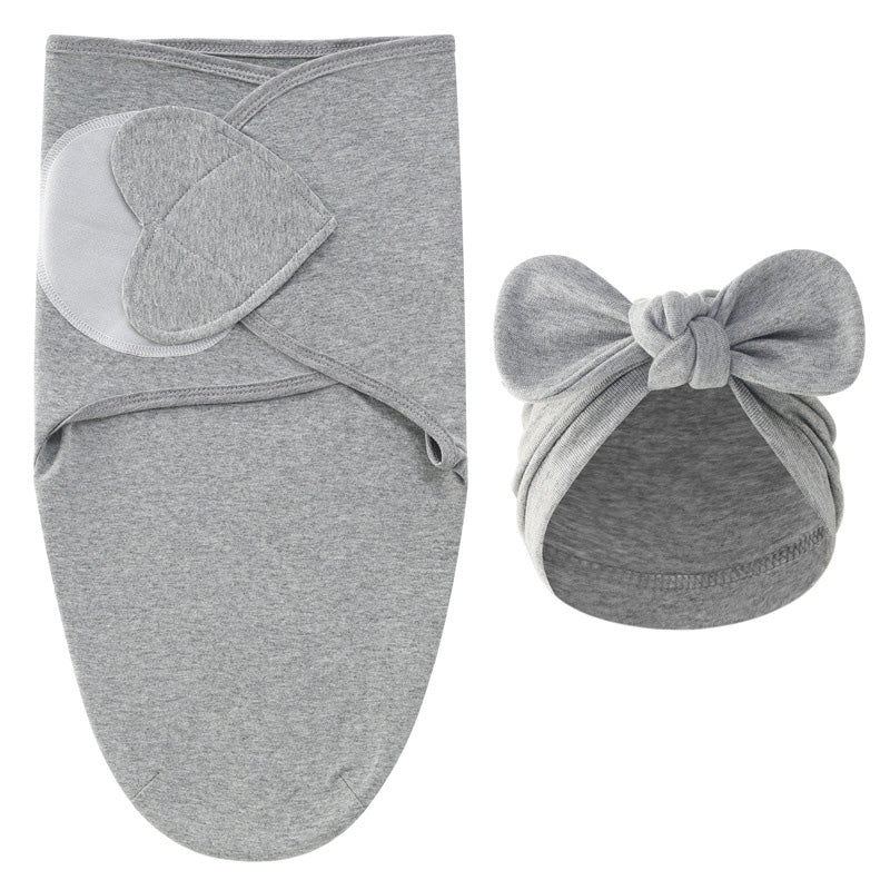 Inbäddningsfilt & Mössa – DreamNest Luxe, Unisex, Grå/Grön/Rosa/Vit/Brun, Bomull, Nyfödd More For Mini