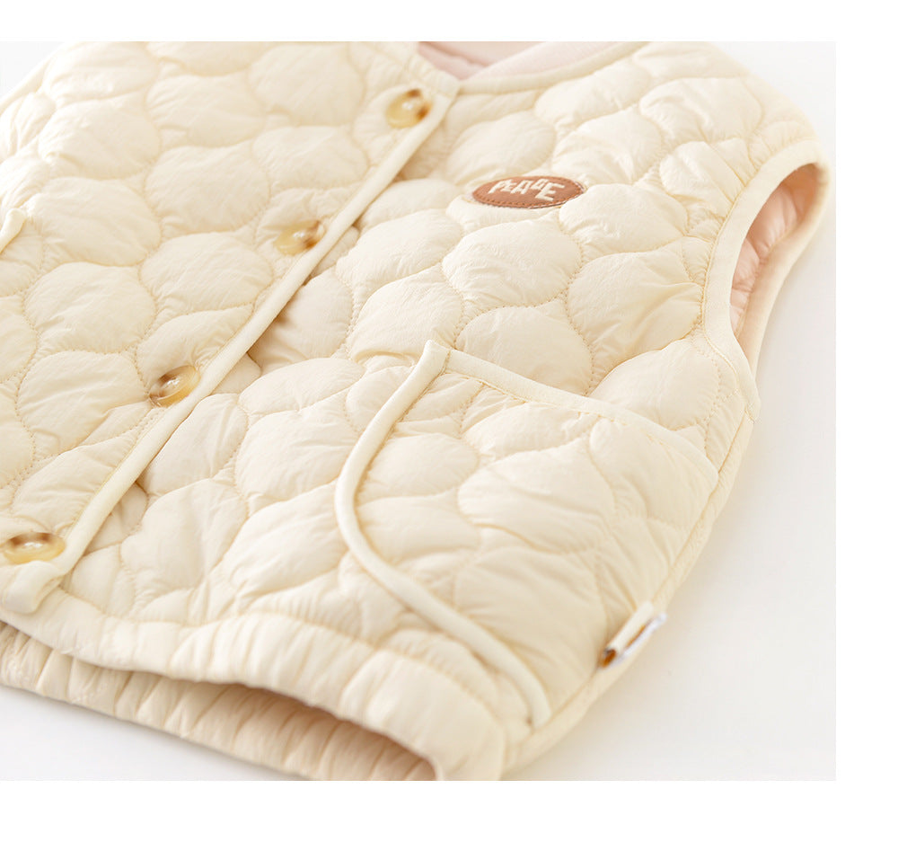 Vadderad väst – Pape Unisex, Brun/Beige, Bomull, Storlek 0–4 år More For Mini