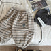 Gestreepte Joggingbroek - Knuffelzacht Unisex, Blauw/Grijs/Beige, Katoen, Maat 0-6 Jaar-More For Mini