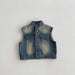 Jeansväst med vintage-tvätt – Denim Rebel Unisex, Blå, Bomull, Denim, Storlek 0–6 år More For Mini