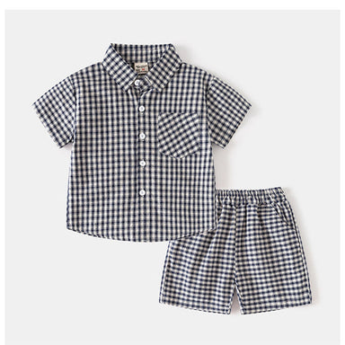 Noan Set Barn – Sommaroutfit 1–6 år – T-shirt & Shorts – Unisex – Mjuk bomull – Bekväm & trendig – Blå MoreForMini