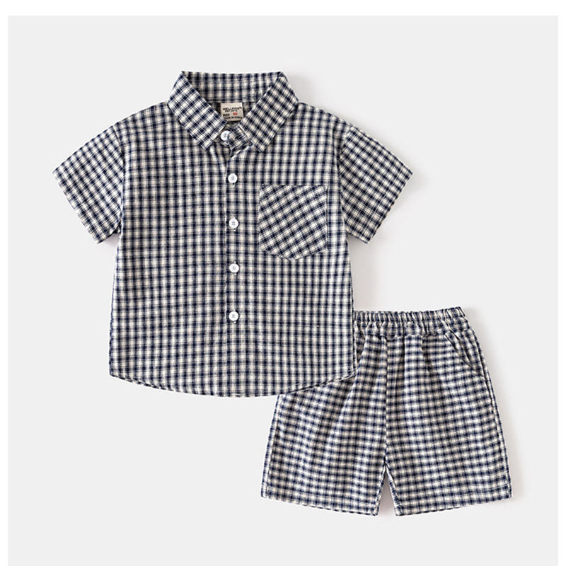 Noan Set Barn – Sommaroutfit 1–6 år – T-shirt & Shorts – Unisex – Mjuk bomull – Bekväm & trendig – Blå MoreForMini
