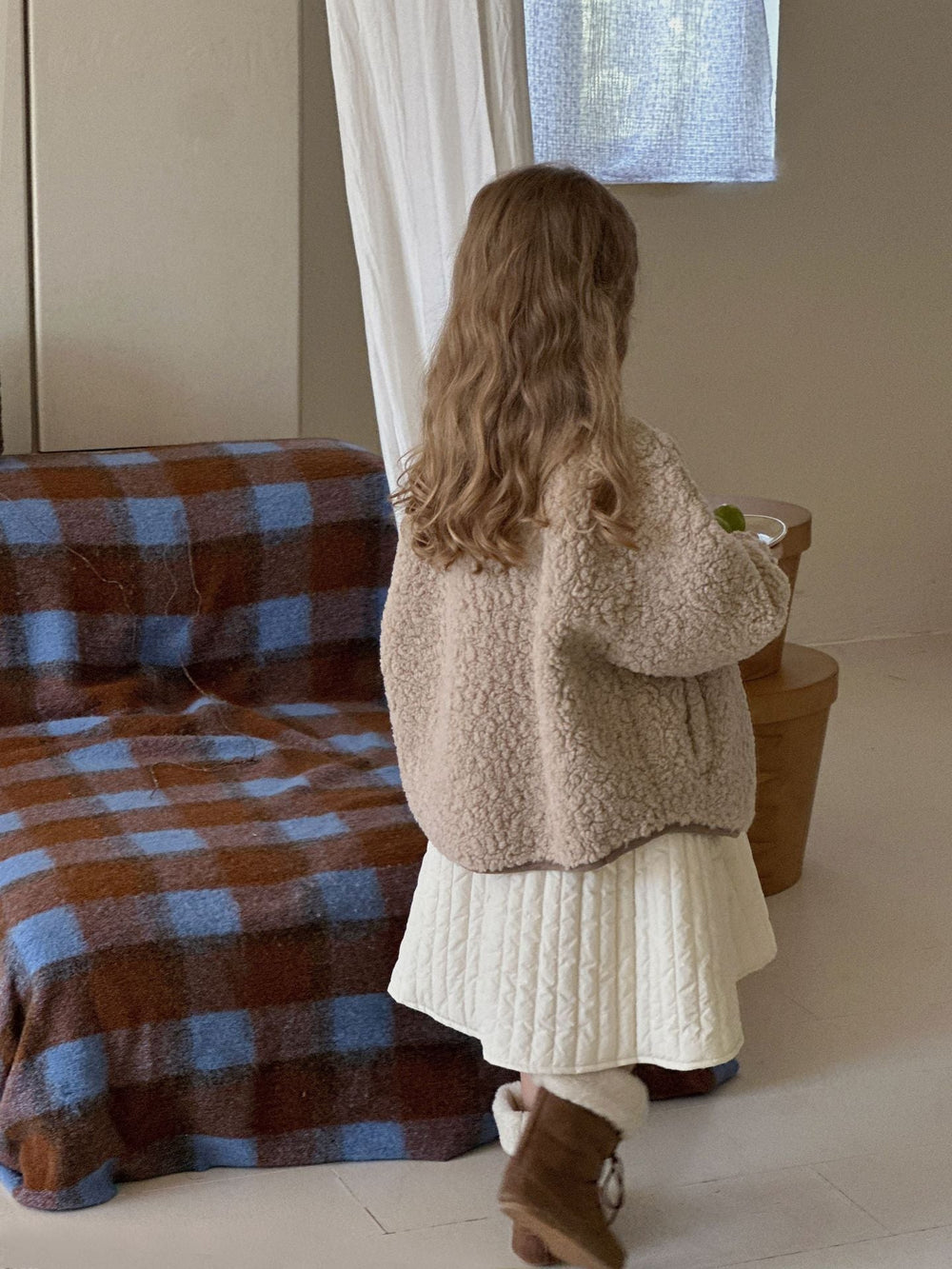 Teddyjacka – Noa Teddy Västdesign Flickor, Beige, Bomull, Storlek 2–7 år More For Mini