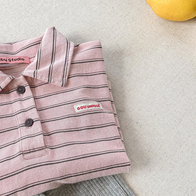 OWA Polo Stripe Unisex Barntröja 0–6 år | Randig pikétröja – Bomull More For Mini