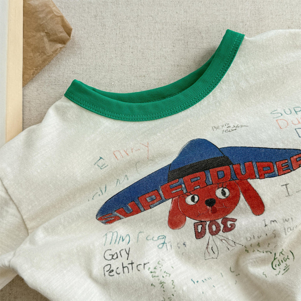 Nupa Kids SuperDuper Dog T-shirt – Baby- och barn-T-shirt med hund – 100 % bomull – 0–6 år – Tecknad tryckdesign More For Mini