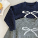 Gebreide Trui met Strik - BowSoft Meisjes, Blauw/Grijs, Katoen, Maat 0-6 Jaar-More For Mini
