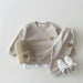 Joggingpak met Beer Embleem - Djibouti Unisex, Grijs/Roze/Geel/Blauw/Bruin, Katoen, Maat 0-4 Jaar-More For Mini