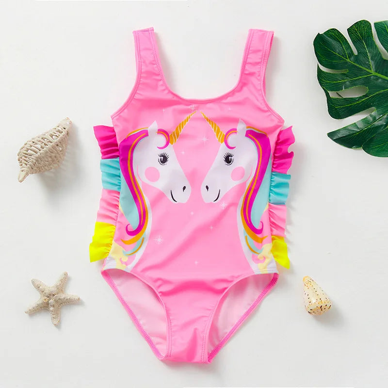 Flickor Tankini Baddräkt Sjöjungfruprint – Sommarstrandkläder | 3-12 år More For Mini
