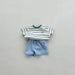 Mini Energy Baby T-shirt – Randig bomullströja med texttryck | Unisex | Storlek 0–3 år More For Mini